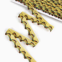 Тесьма «Уголки», ширина 2 см, намотка 25 м, цвет жёлтый