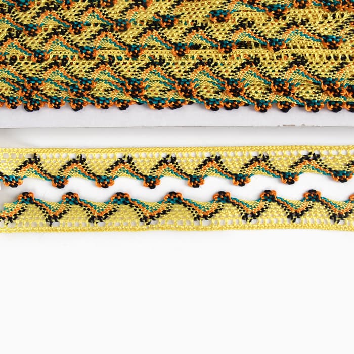 Тесьма «Уголки», ширина 2 см, намотка 25 м, цвет жёлтый