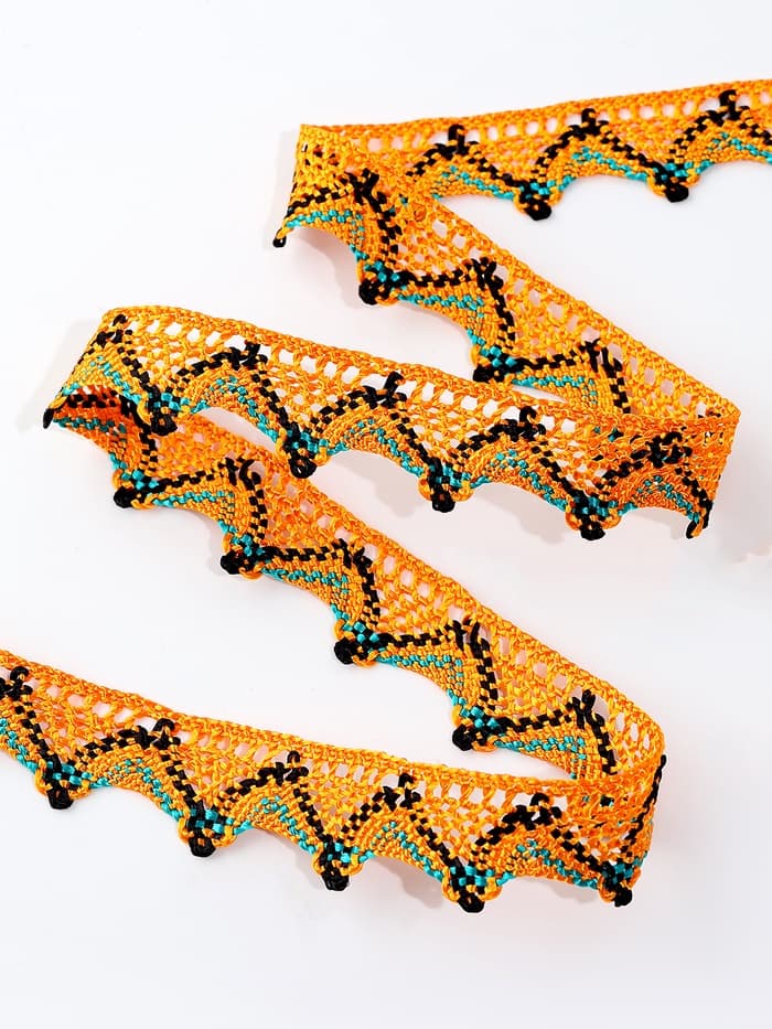 Тесьма «Уголки», ширина 2 см, намотка 25 м, цвет оранжевый