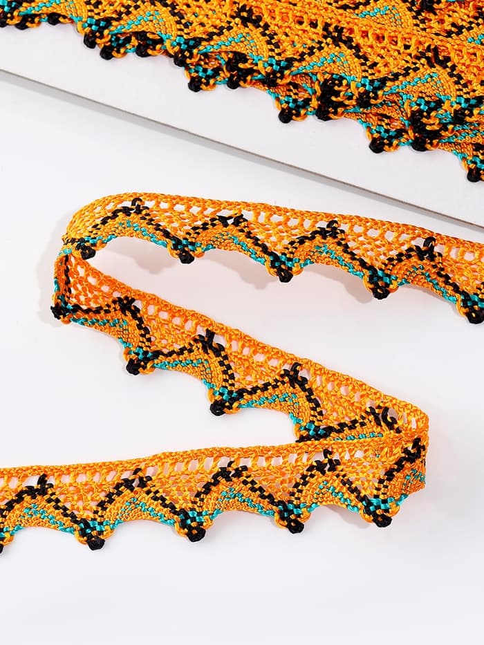 Тесьма «Уголки», ширина 2 см, намотка 25 м, цвет оранжевый