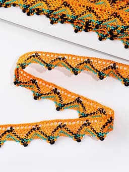 Тесьма «Уголки», ширина 2 см, намотка 25 м, цвет оранжевый