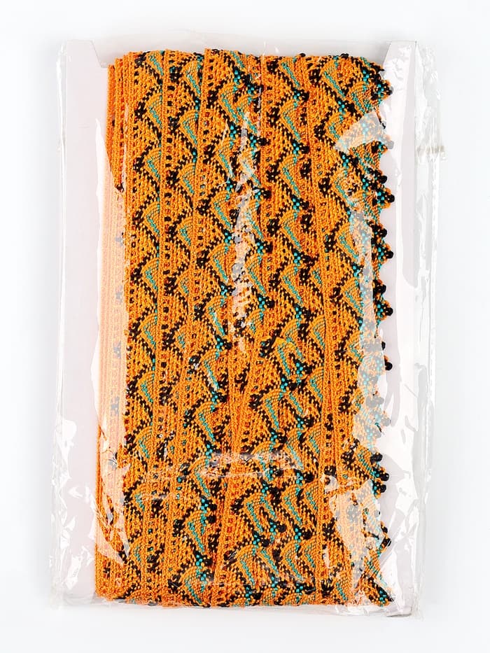 Тесьма «Уголки», ширина 2 см, намотка 25 м, цвет оранжевый