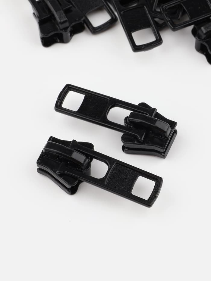 Бегунок для молнии «Трактор», №8, набор 10 шт., чёрный