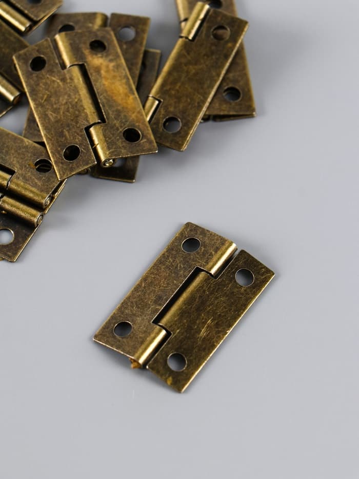 Петля для шкатулки металл с прямыми углами, бронза, 2.2×3.68 см
