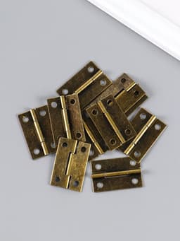 Петля для шкатулки металл с прямыми углами, бронза, 2.2×3.68 см