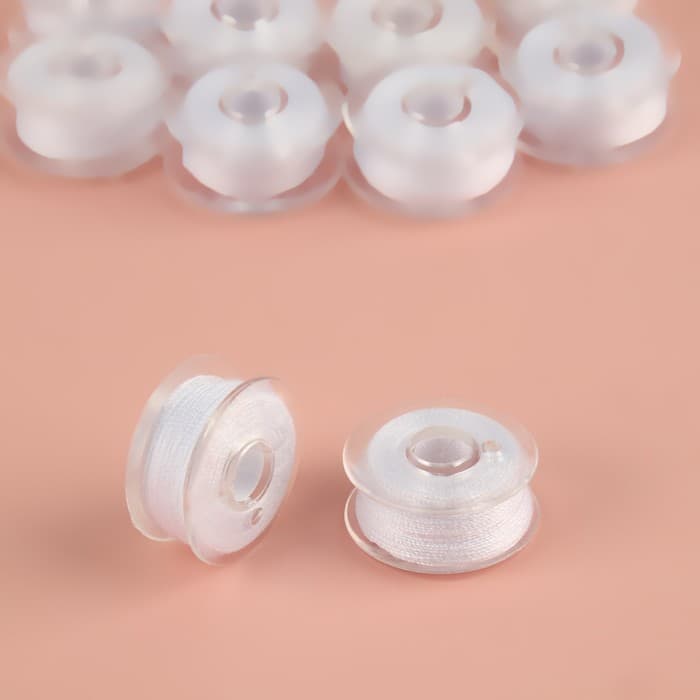 Набор шпулек с нитками, в органайзере, d=20 мм, 25 шт., белый