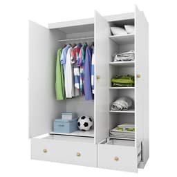 Шкаф трёхсекционный Fun, 1344×516×1900 мм, цвет белый