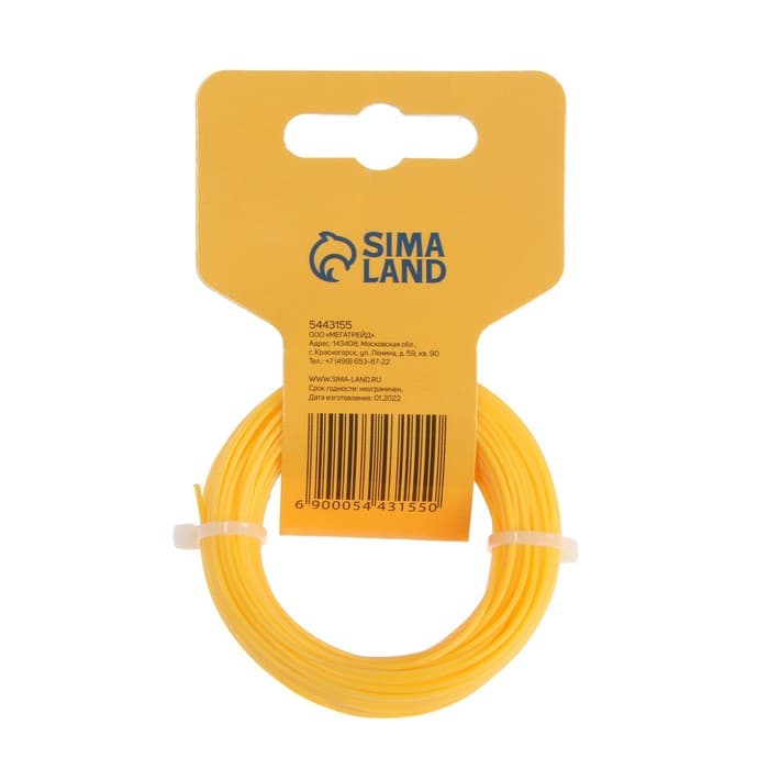 Леска для триммера ТУНДРА, сечение круг, d=1.3 мм, 15 м, нейлон