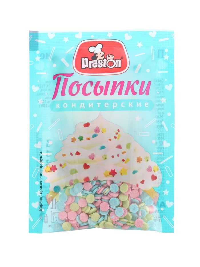 Посыпка кондитерская Preston декоративные «Радуга-конфетти», 7 г