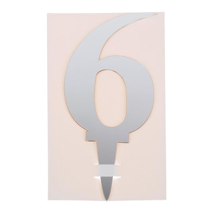 Топпер для торта «6», акрил, МИКС