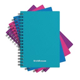 Тетрадь на спирали ErichKrause. Glance Vivid А6, 80 листов, в клетку, пластиковая обложка, блок офсет, МИКС