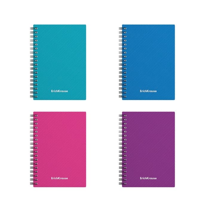 Тетрадь на спирали ErichKrause. Glance Vivid А6, 80 листов, в клетку, пластиковая обложка, блок офсет, МИКС