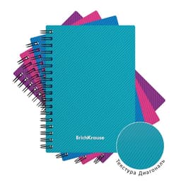 Тетрадь на спирали ErichKrause. Glance Vivid А6, 80 листов, в клетку, пластиковая обложка, блок офсет, МИКС
