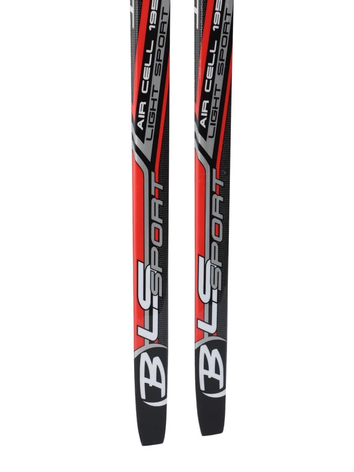 Комплект лыжный: пластиковые лыжи 195 см без насечек, стеклопластиковые палки 155 см, крепления NNN, цвета МИКС