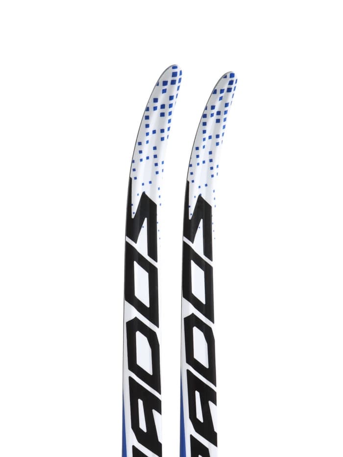 Комплект лыжный: пластиковые лыжи 185 см без насечек, стеклопластиковые палки 145 см, крепления NNN, цвет МИКС