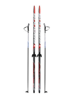 Комплект лыжный: пластиковые лыжи 195 см без насечек, стеклопластиковые палки 155 см, крепления NN75 мм, цвета МИКС
