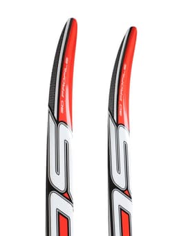 Комплект лыжный: пластиковые лыжи 195 см без насечек, стеклопластиковые палки 155 см, крепления NN75 мм, цвета МИКС