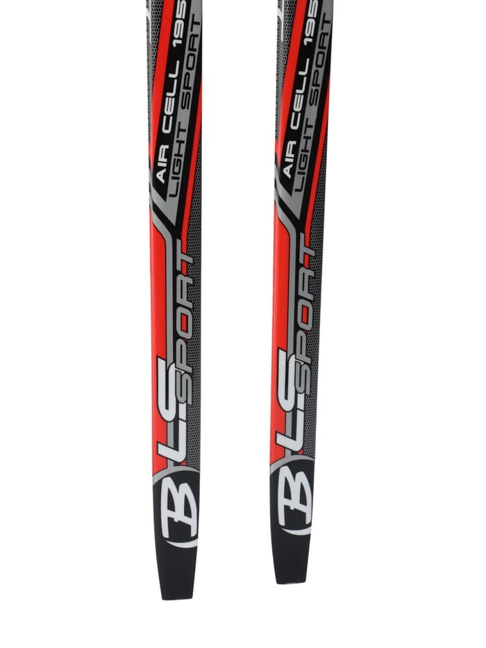 Комплект лыжный: пластиковые лыжи 195 см без насечек, стеклопластиковые палки 155 см, крепления NN75 мм, цвета МИКС