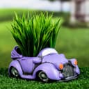 Горшок для цветов «Машинка» керамический, 200 мл, 14×8×7 см, сиреневый