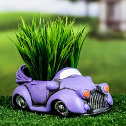 Горшок для цветов «Машинка» керамический, 200 мл, 14×8×7 см, сиреневый