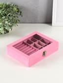 Шкатулка для украшений «Розовая пастила», бархат, 4.5×20×15 см