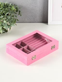 Шкатулка для украшений «Розовая пастила», бархат, 4.5×20×15 см