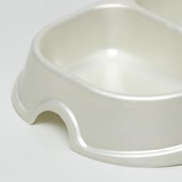 Миска двойная, 2×200 мл, пластик, белая перламутровая