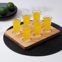 Доска для подачи шотов Доляна, 25×20×1.8 см, на 6 рюмок, d=5 см, с пропиткой, дерево берёза