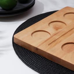 Доска для подачи шотов Доляна, 25×20×1.8 см, на 6 рюмок, d=5 см, с пропиткой, дерево берёза