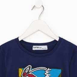 Футболка для мальчика KAFTAN «Супергерой», тёмно-синяя, рост 122-128 см