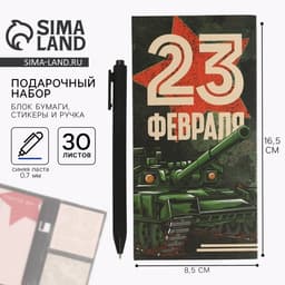 Подарочный набор, блок бумаг для записей, стикеры, ручка «23 Февраля. Тому кто держит удар»
