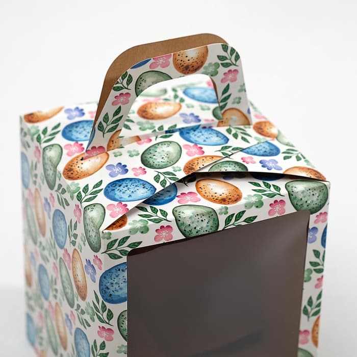 Коробка подарочная пасхальная с окном «Пасхальные яйца», 15×15×18 см