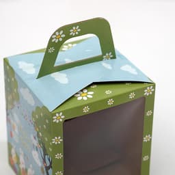 Коробка подарочная пасхальная с окном «Пасхальные кролики», 15×15×18 см