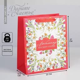 Пакет подарочный ламинированный, упаковка, «Любимому воспитателю», ML 27×23×11.5 см