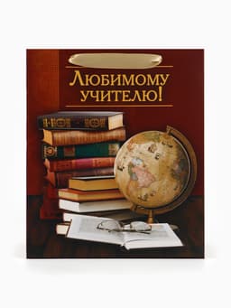 Пакет подарочный ламинированный, упаковка, «Любимому Учителю», ML 27×23×11.5 см