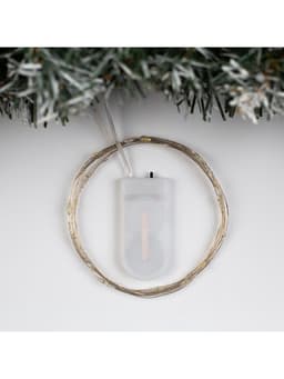 Гирлянда «Нить» 2 м роса, IP20, серебристая нить, 20 LED, батарейки CR2032×2 (в комплекте), свечение мульти