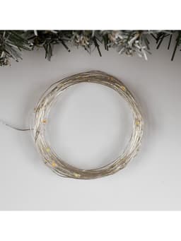 Гирлянда «Нить» 5 м, роса, IP20, серебристая нить, 50 LED, 2 режима, от батареек АА×3, свечение тёплое белое / мульти