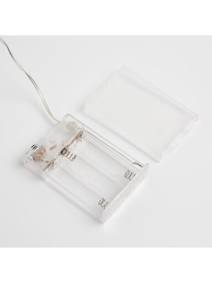 Гирлянда «Нить» 5 м, роса, IP20, серебристая нить, 100 LED, 2 режима, от батареек AAх3, свечение тёплое белое