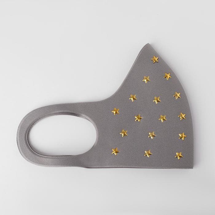 Маска декоративная «Заклёпки» звёзды, цвет золотой в сером