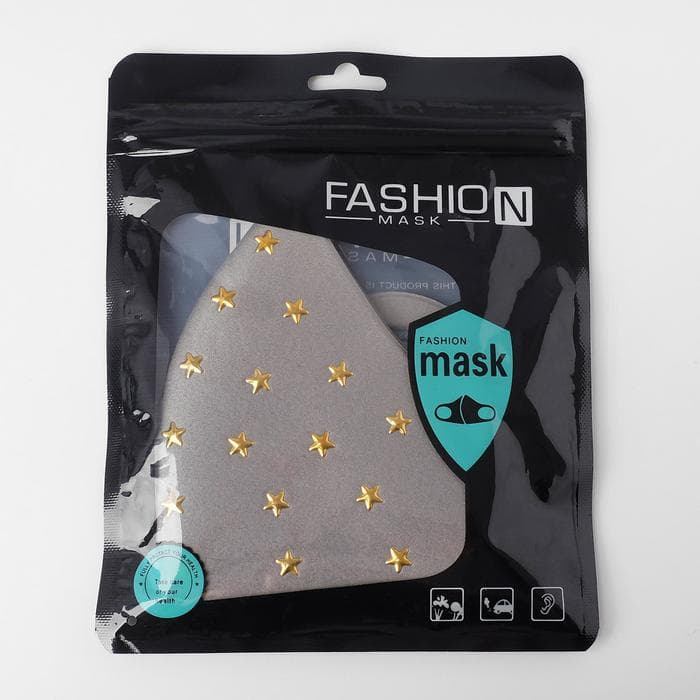 Маска декоративная «Заклёпки» звёзды, цвет золотой в сером