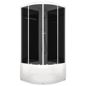 Душевая кабина DOMANI-Spa Delight 99, поддон 45 см, черные стенки, 90×90 см, тонированная
