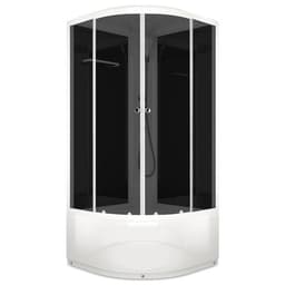 Душевая кабина DOMANI-Spa Delight 99, поддон 45 см, черные стенки, 90×90 см, тонированная