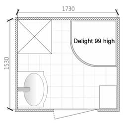 Душевая кабина DOMANI-Spa Delight 99, поддон 45 см, черные стенки, 90×90 см, тонированная