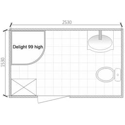 Душевая кабина DOMANI-Spa Delight 99, поддон 45 см, черные стенки, 90×90 см, тонированная