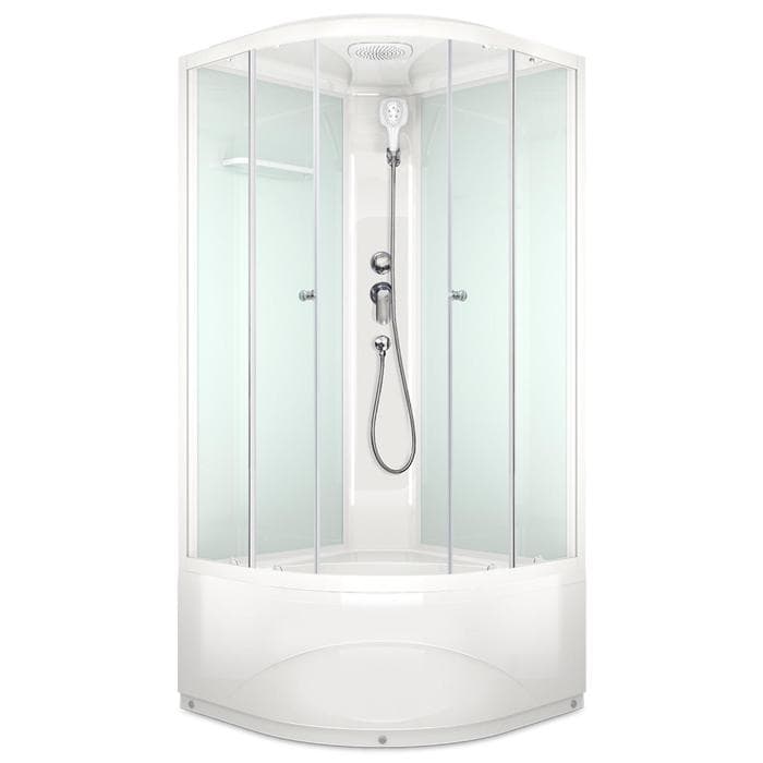 Душевая кабина DOMANI-Spa Delight 99, поддон 45 см, белые стенки, 90×90 см, прозрачная