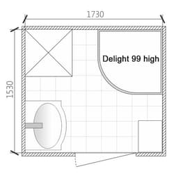 Душевая кабина DOMANI-Spa Delight 99, поддон 45 см, белые стенки, 90×90 см, прозрачная