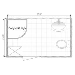 Душевая кабина DOMANI-Spa Delight 99, поддон 45 см, белые стенки, 90×90 см, прозрачная