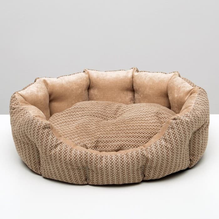 Лежанка для животных, 50×40×15 см, мебельная ткань, холлофайбер, цвет МИКС