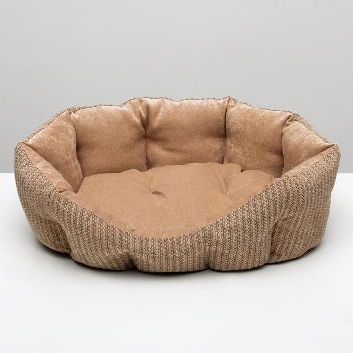 Лежанка для животных, 65×50×21 см, мебельная ткань, холлофайбер, цвет МИКС