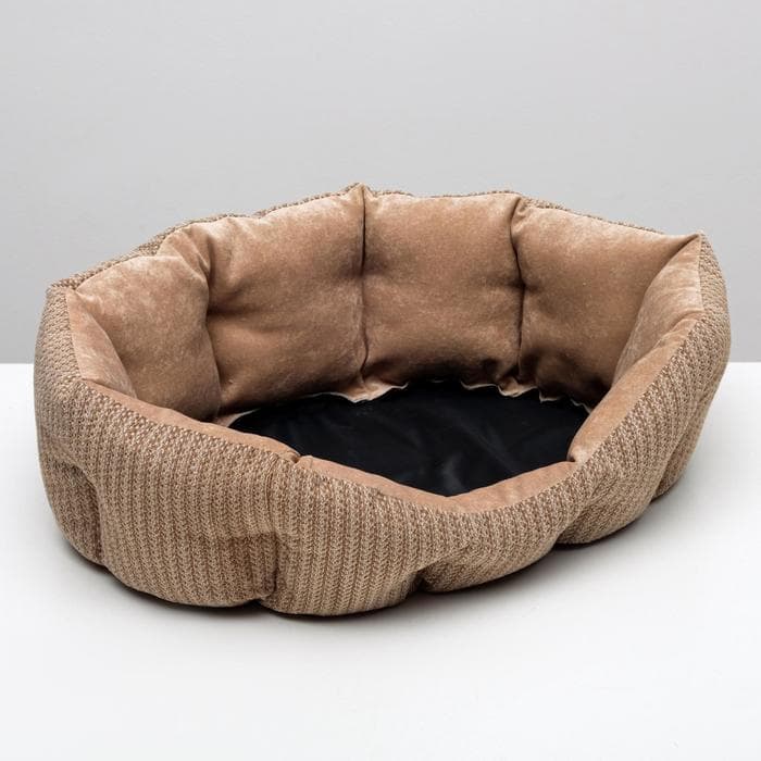 Лежанка для животных, 65×50×21 см, мебельная ткань, холлофайбер, цвет МИКС